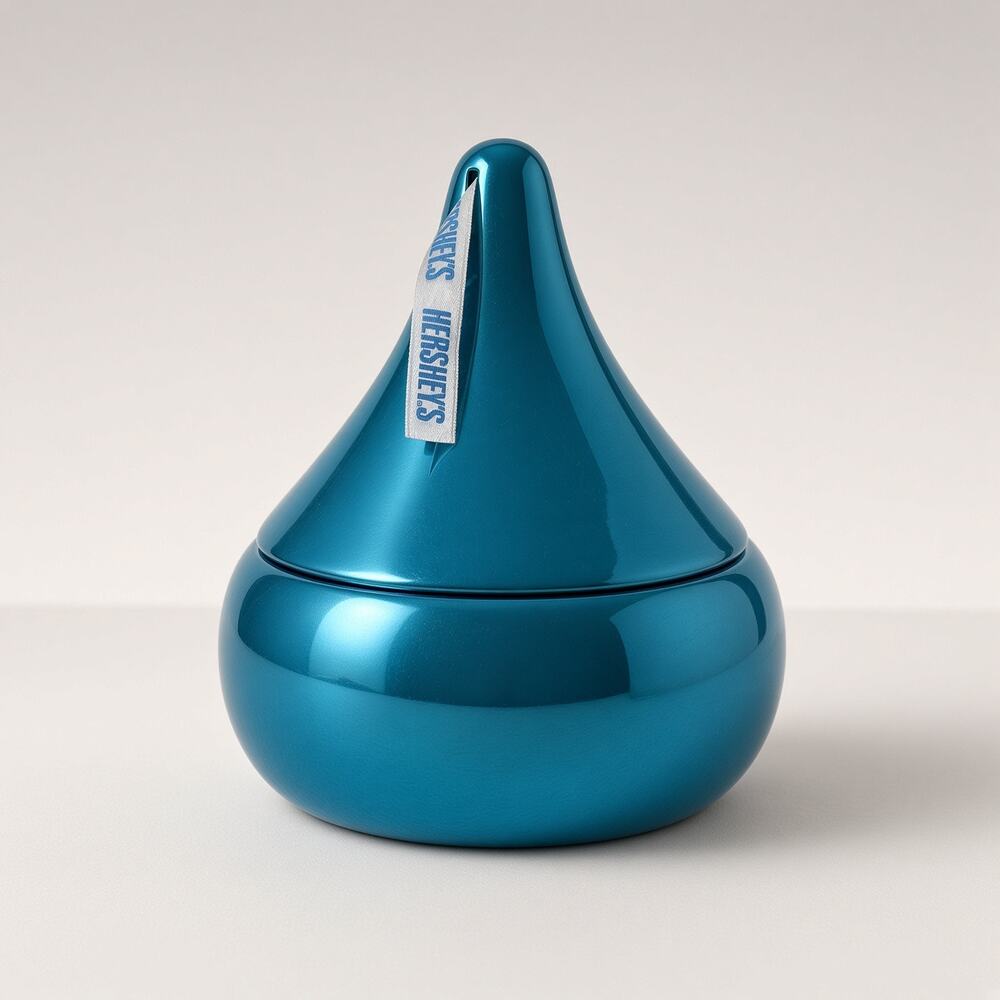 Hershey's Kiss Teal Candy Jar Houston Harvest